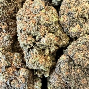 Raspberry Indica strain, known for its calming effects and fruity aroma, on sale for $140/2oz or $80/oz at Best Canada Cannabis.